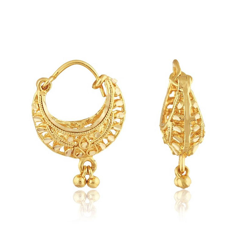 Traditional Bucket Bali Alloy Gold and Micron Plated Earring