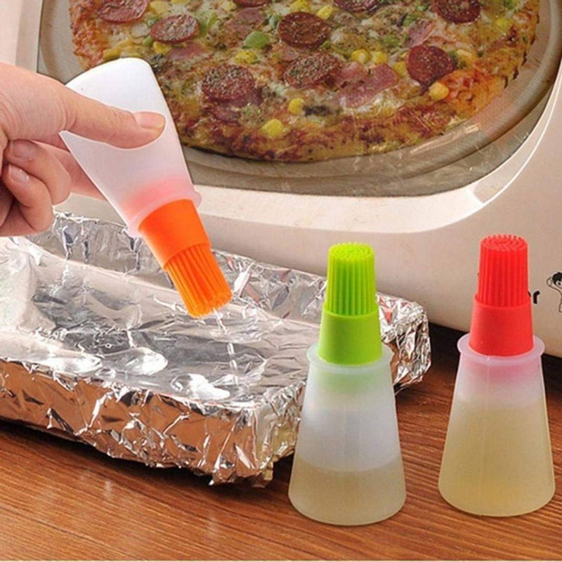 Silicone Cooking Oil Bottle With Basting Brush (Assorted) - 1 Piece