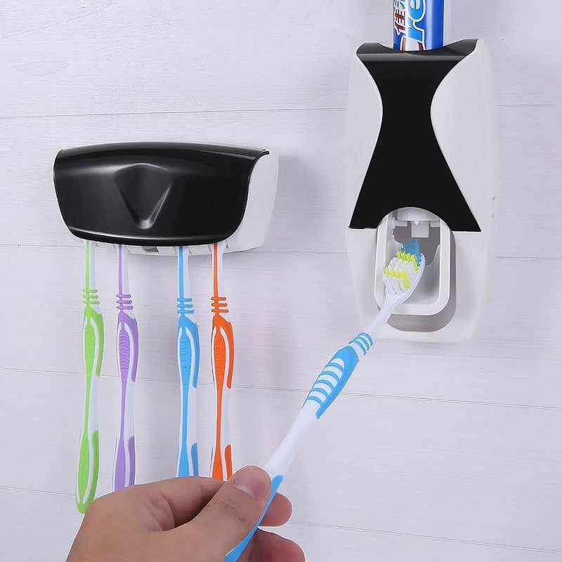 Automatic Toothpaste Dispenser & Tooth Brush Holder - Pack Of 2