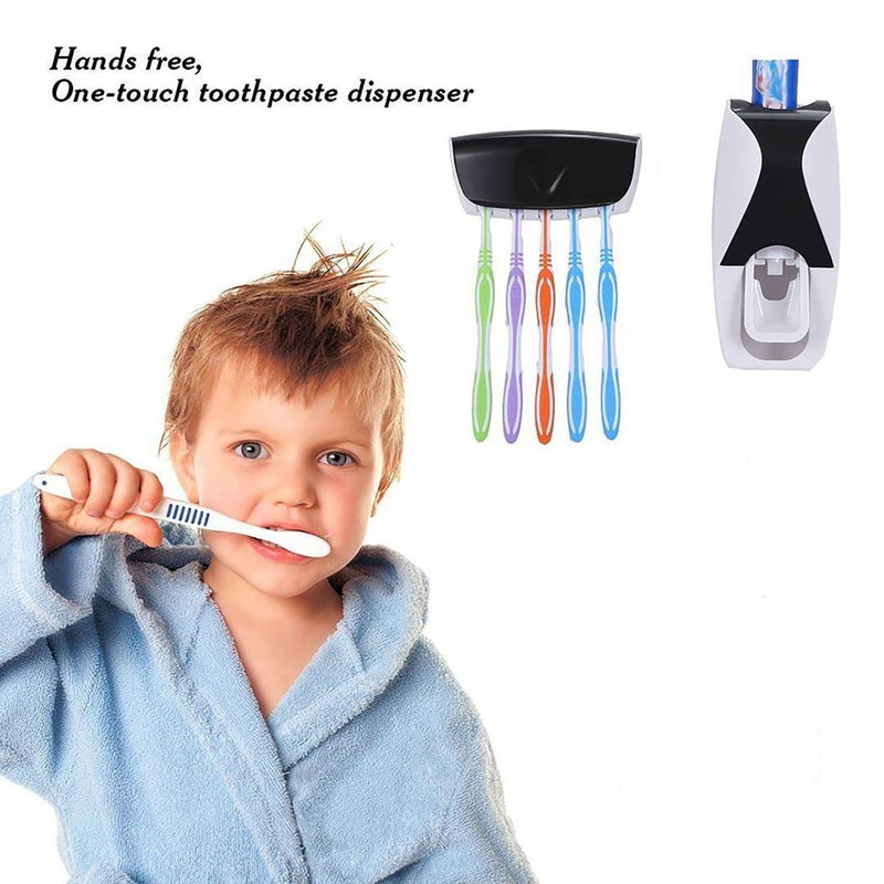 Automatic Toothpaste Dispenser & Tooth Brush Holder - Pack Of 2