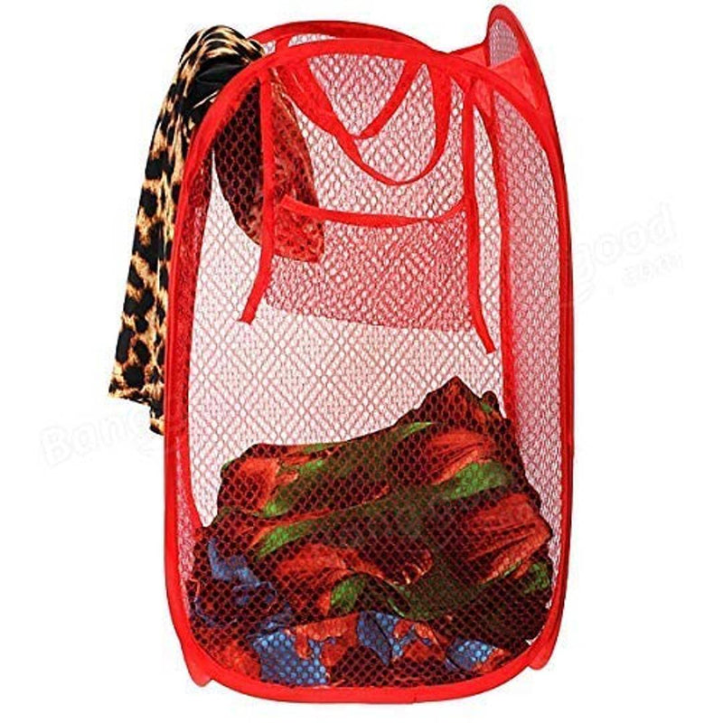 Foldable Net Mesh Laundry Basket Storage Bag For Clothes Toys 10 Litre - Pack Of 2