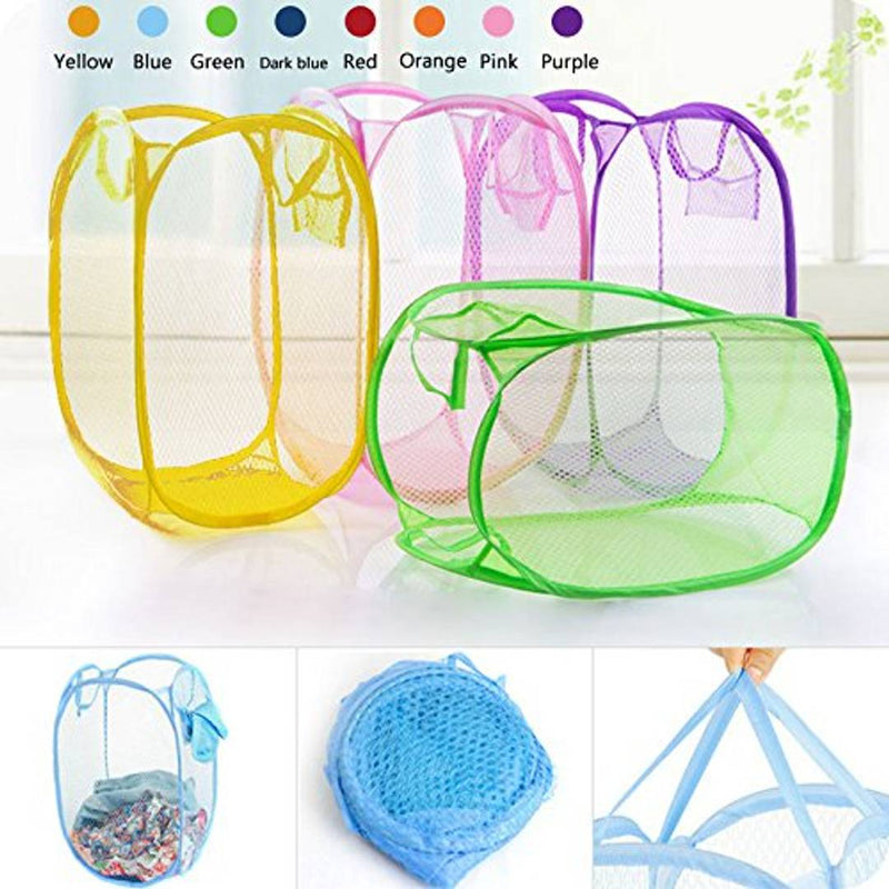 Foldable Net Mesh Laundry Basket Storage Bag For Clothes Toys 10 Litre - Pack Of 2