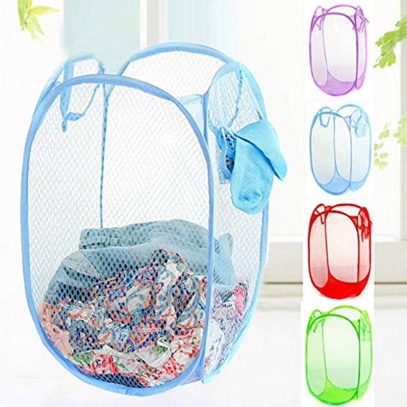 Foldable Net Mesh Laundry Basket Storage Bag For Clothes Toys 20 Litre - Pack Of 2
