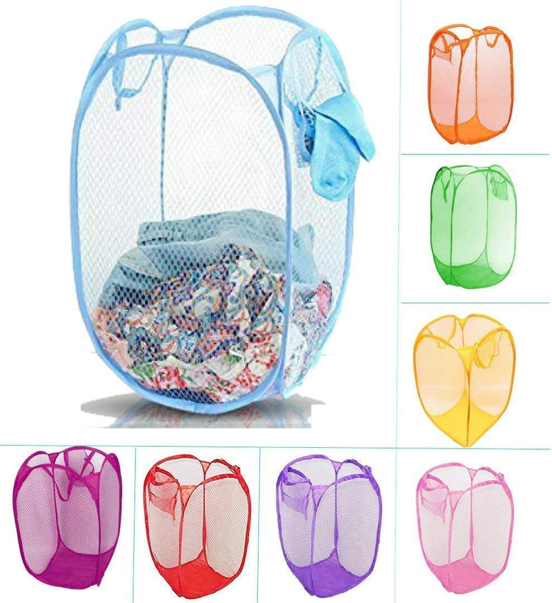 Foldable Net Mesh Laundry Basket Storage Bag For Clothes Toys 20 Litre - Pack Of 2