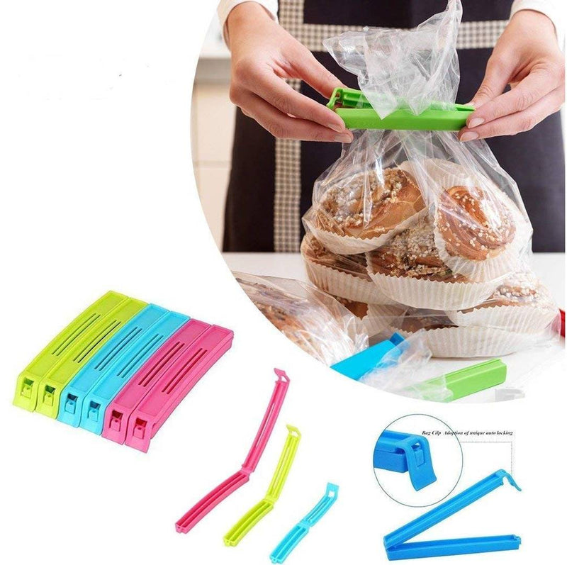 Plastic Food Snack Bag Sealing Clips - 2 Inch - 12 Pieces, 3 Inch - 12 Pieces & 4 Inch - 12 Pieces