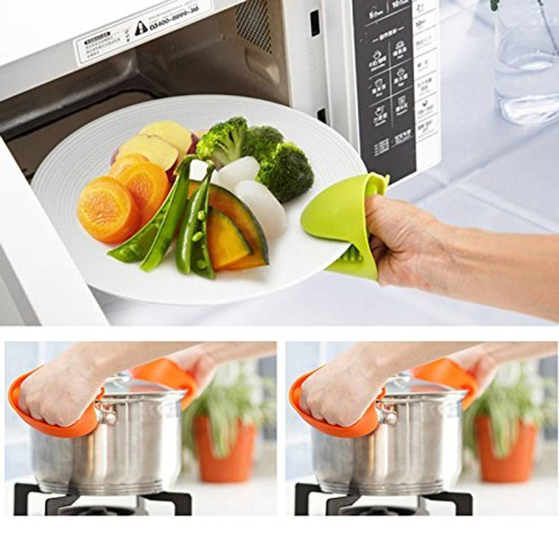 Heat Resistant Bird Shape Silicone Kitchen Cooking Oven Mitts Hand Clip Finger Glove (Assorted) - Pack Of 2