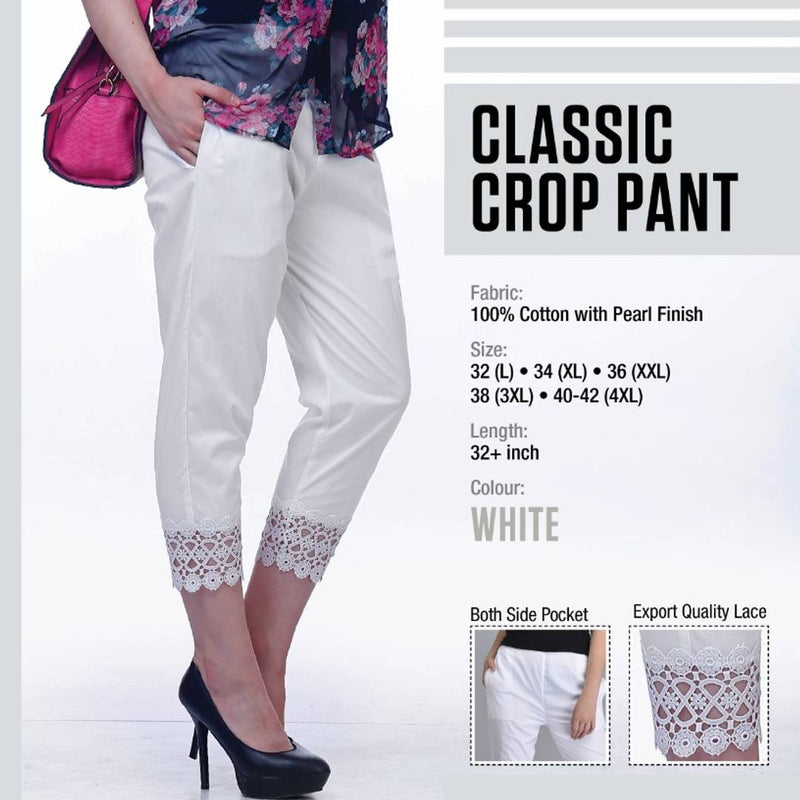 Cotton Classic Crop Pant For Women's
