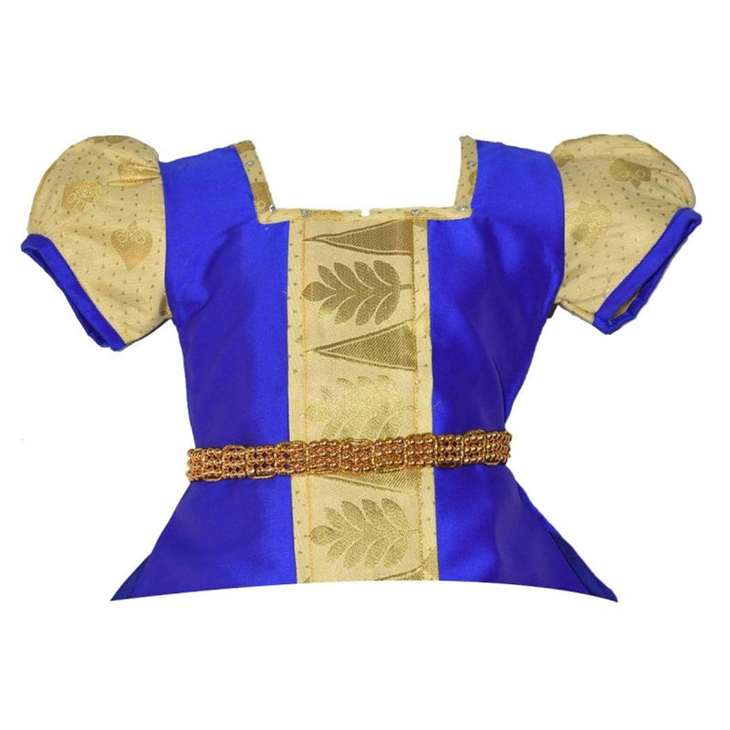 Adorable Blue Silk Blend Lehenga Cholis With Waist Belt