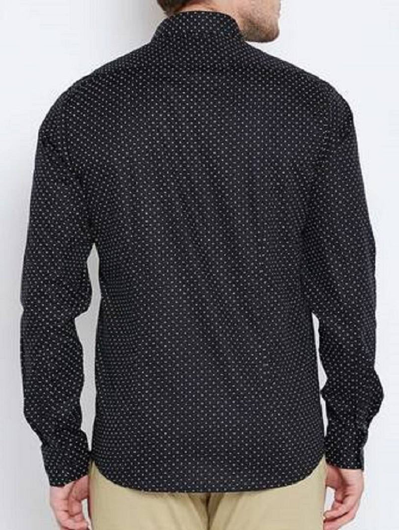 Men's Black Printed Cotton Blend Full Sleeve Casual Shirt