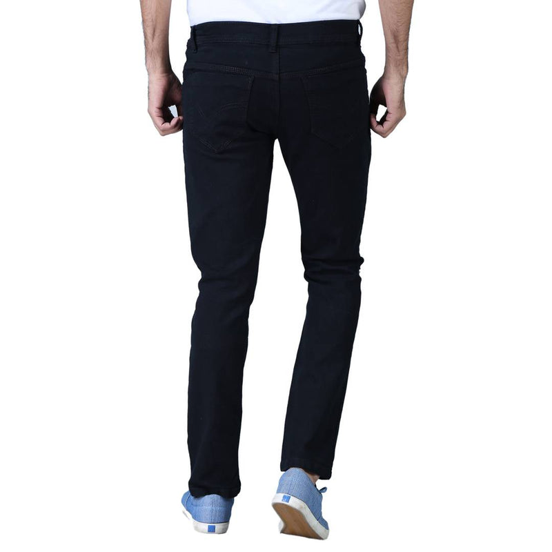 Men's Black Denim Distress Regular Fit Jeans