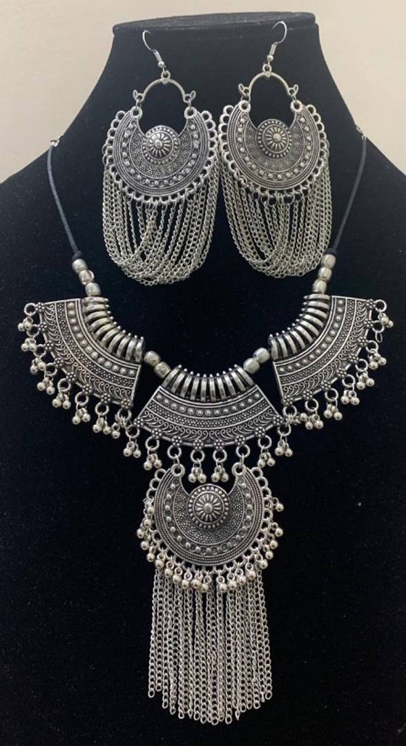 Trendy German Silver Necklace Set