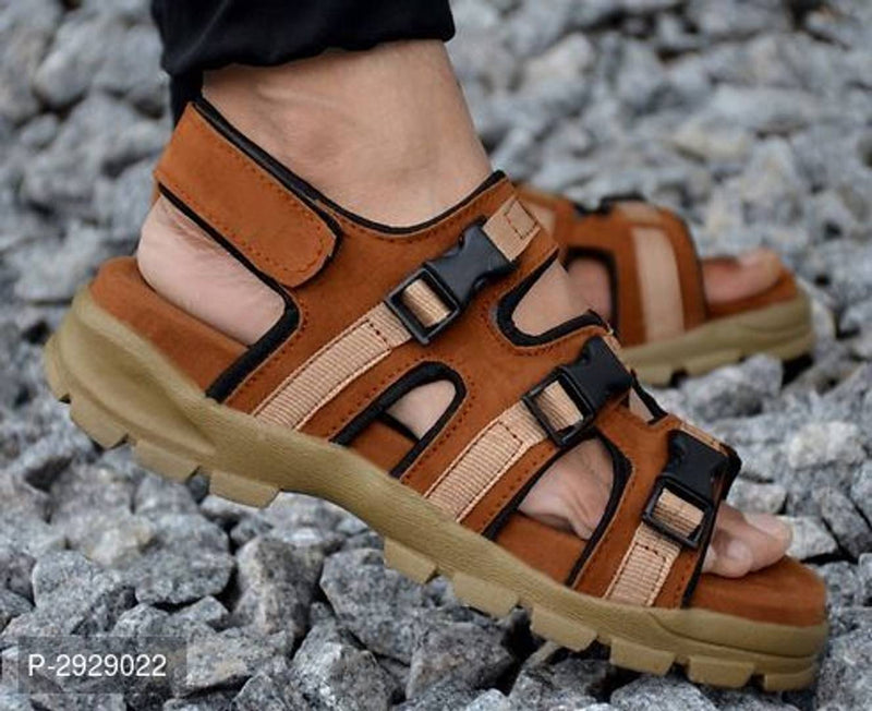 High Fashion Tan Synthetic Comfort Outdoor Sandals