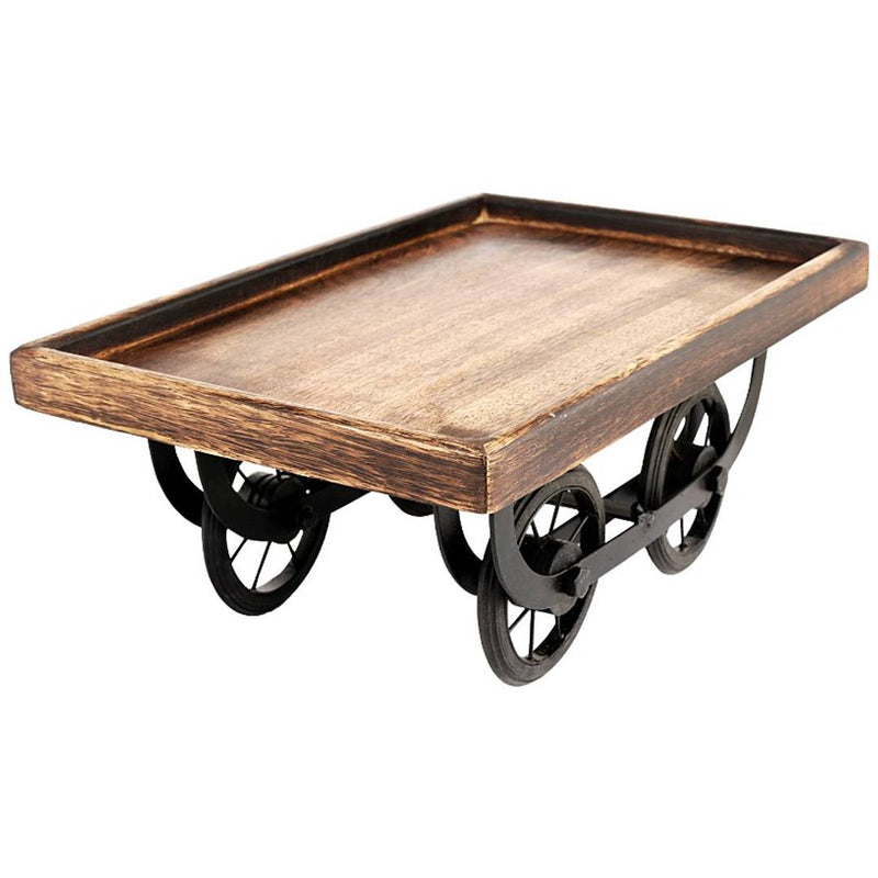 Exclusive Wood Cart, Snack Serving Platter for Dining Table, (L x W x H) :- 11.50 x 7.50 x 5.00 in Inches