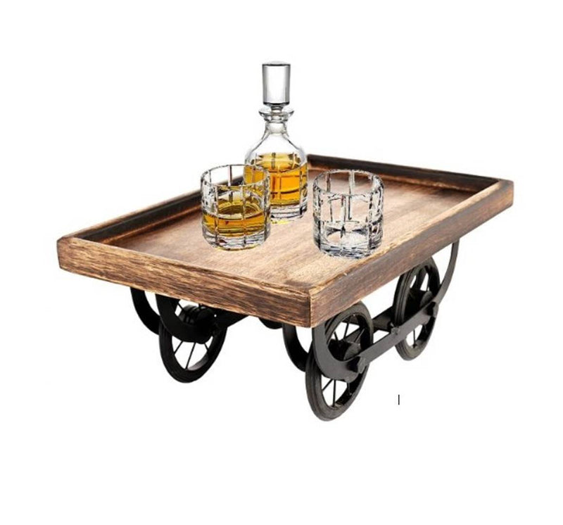 Exclusive Wood Cart, Snack Serving Platter for Dining Table, (L x W x H) :- 11.50 x 7.50 x 5.00 in Inches