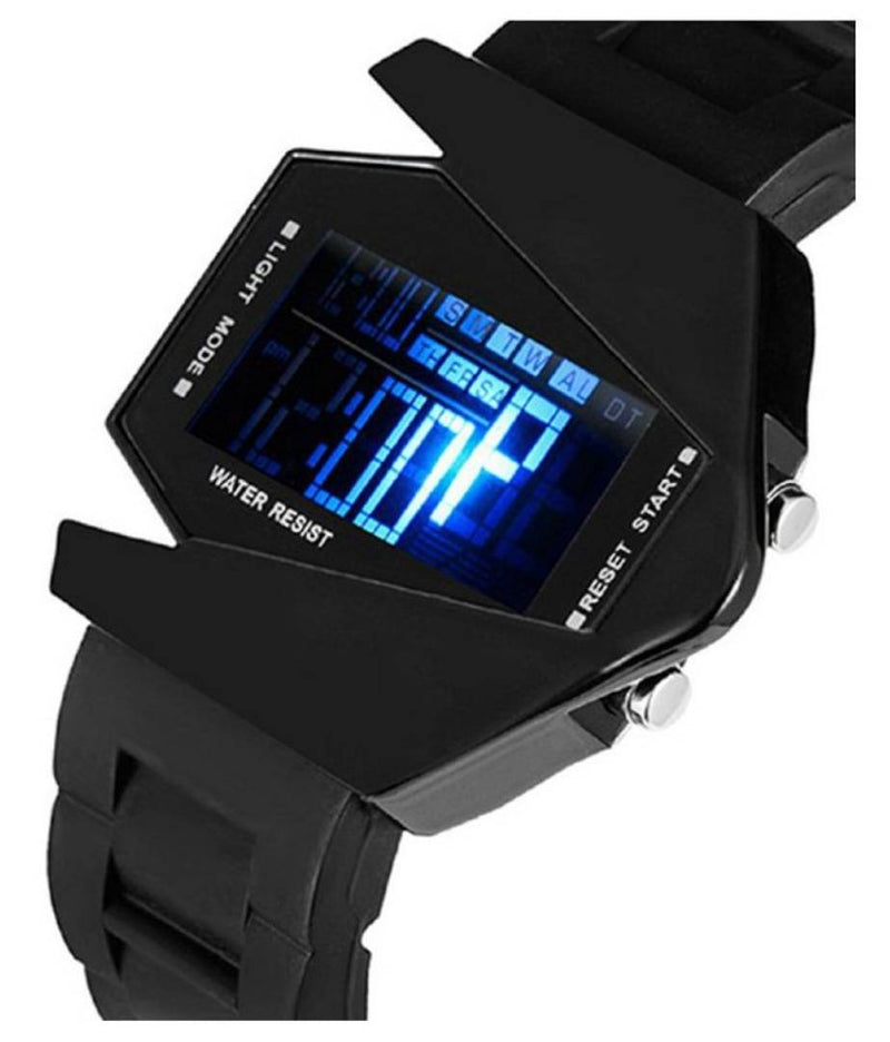 Black Rubber Belt  Digital Watch
