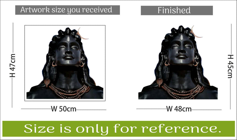The Adiyogi Shiva Statue Wall Sticker (45 cm X 48 cm)