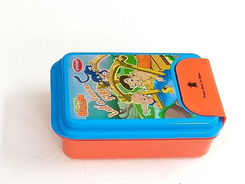 Amazing Colourful Printed Kids BPA Free Plastic One Lock School Easy Lunch Box