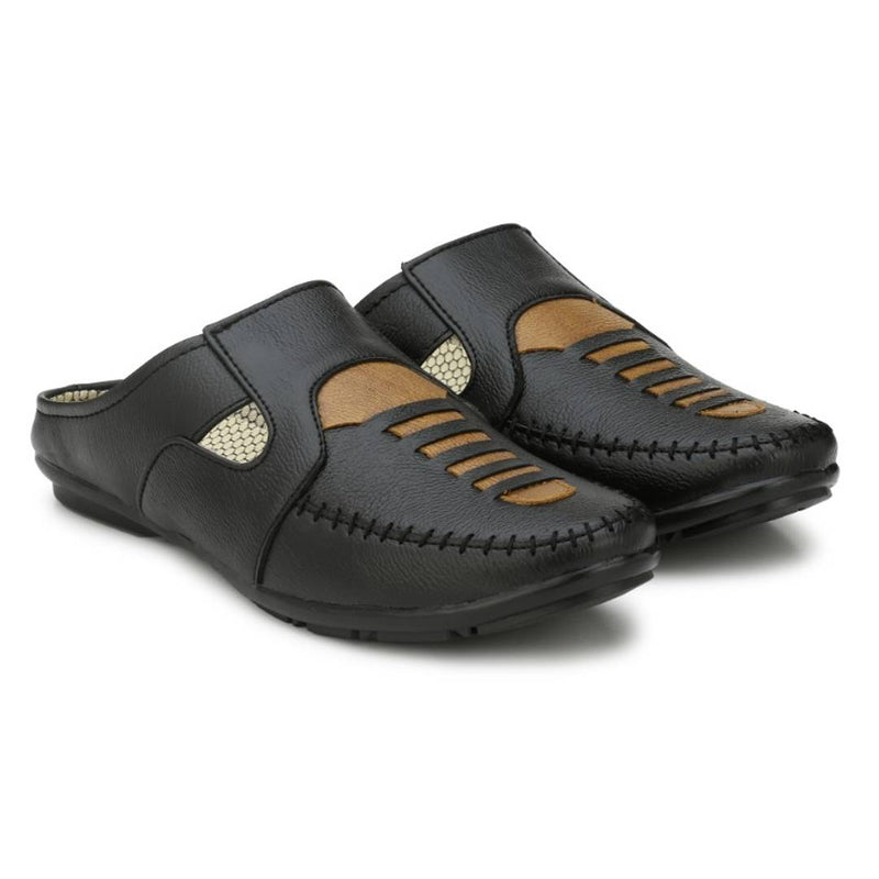 Black Synthetic Stylish Sandals for Men