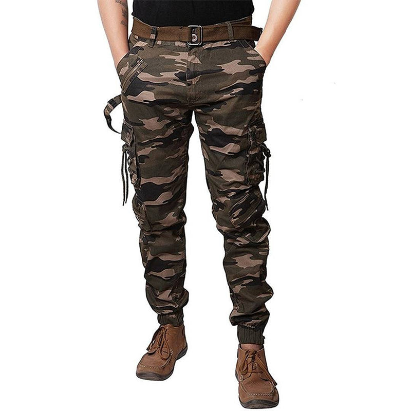 Men's Multicoloured Cotton Blend Mid-Rise Printed Regular Fit Cargo