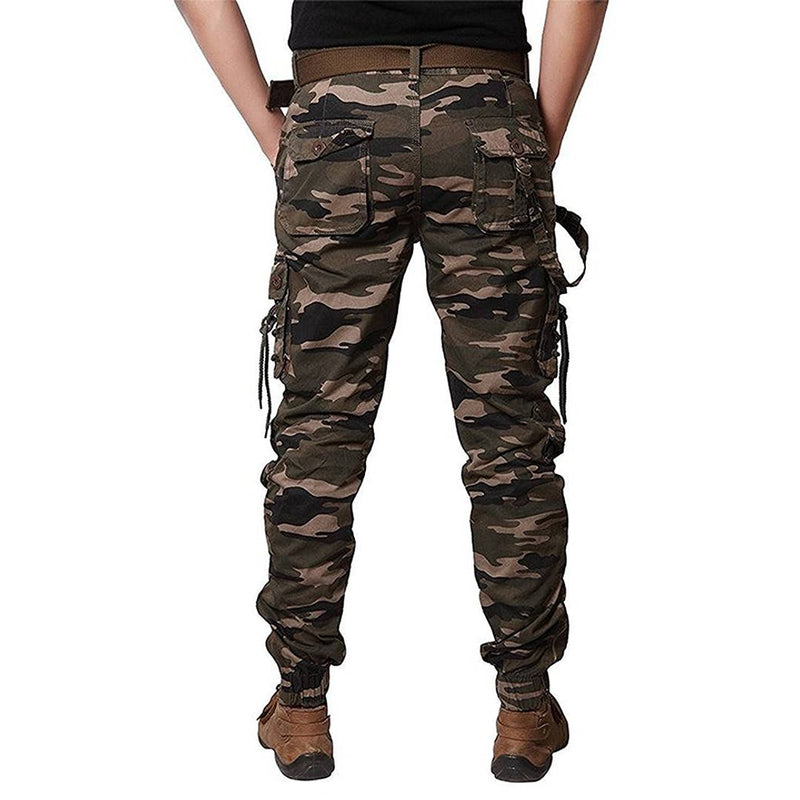 Men's Multicoloured Cotton Blend Mid-Rise Printed Regular Fit Cargo