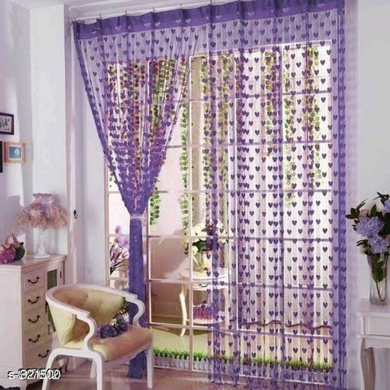 Multicoloured Polyester Eyelet Fitting Solid Curtains (Set Of 2)