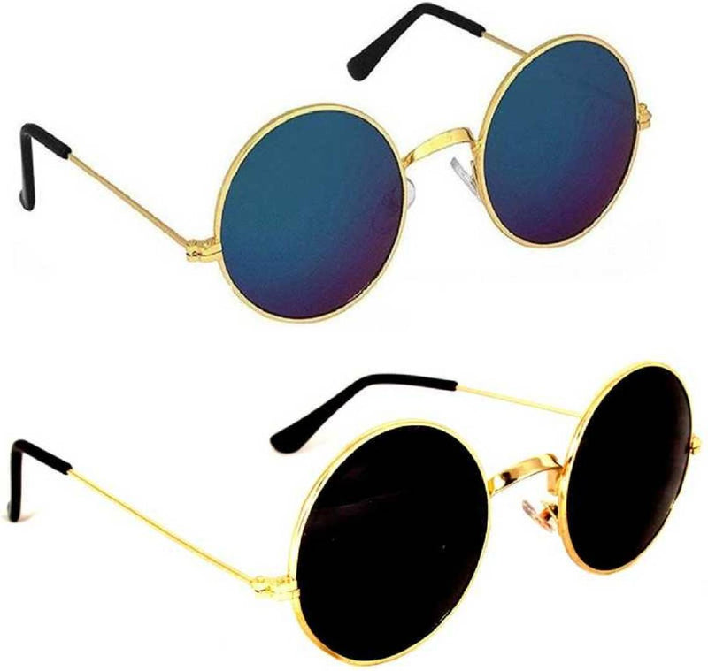 Mirrored Round Sunglasses Pack of 2  For Men