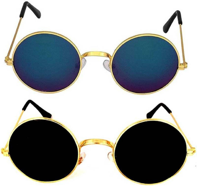 Mirrored Round Sunglasses Pack of 2  For Men