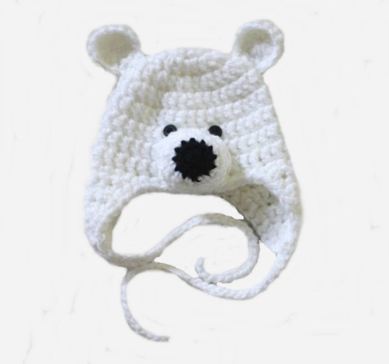 Stylish White Wool Woven Design Kid's Cap
