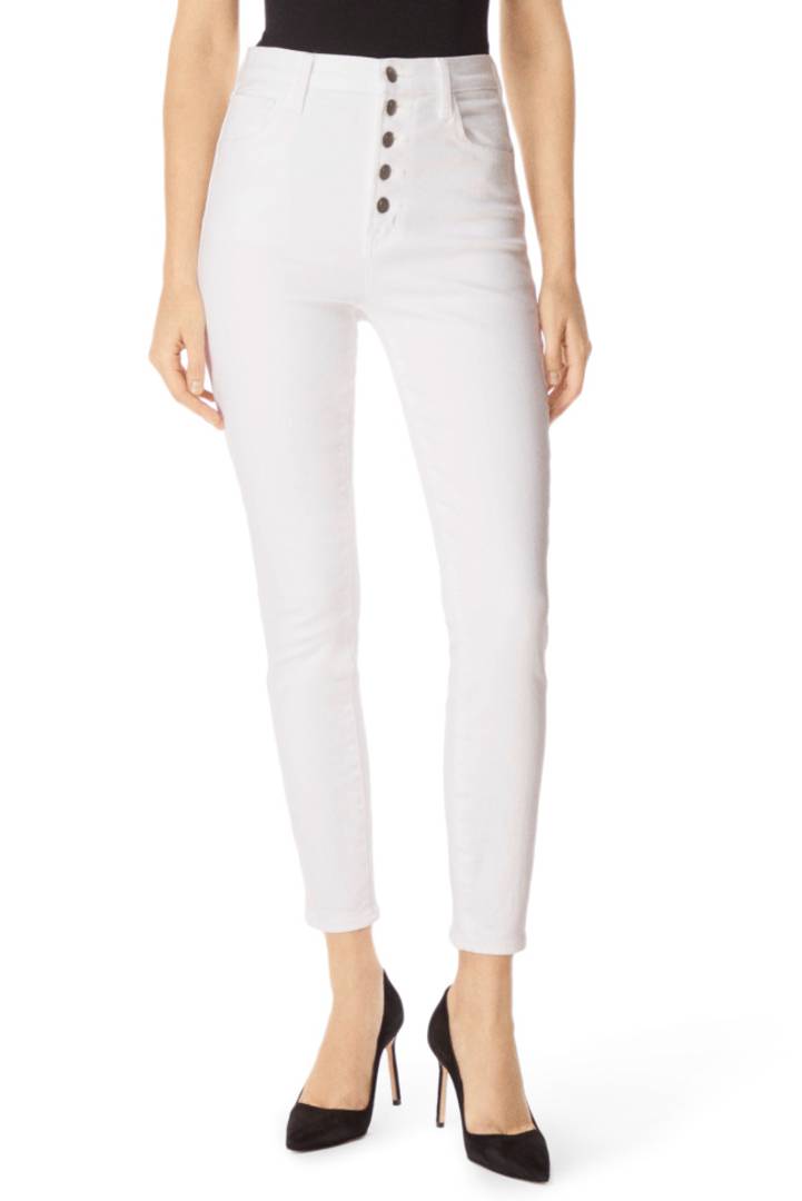 Women's White Denim Solid High Waist Jeans