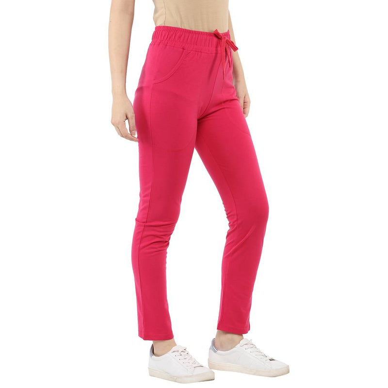 Women's Multicoloured Cotton Track Pant Combo Of 2