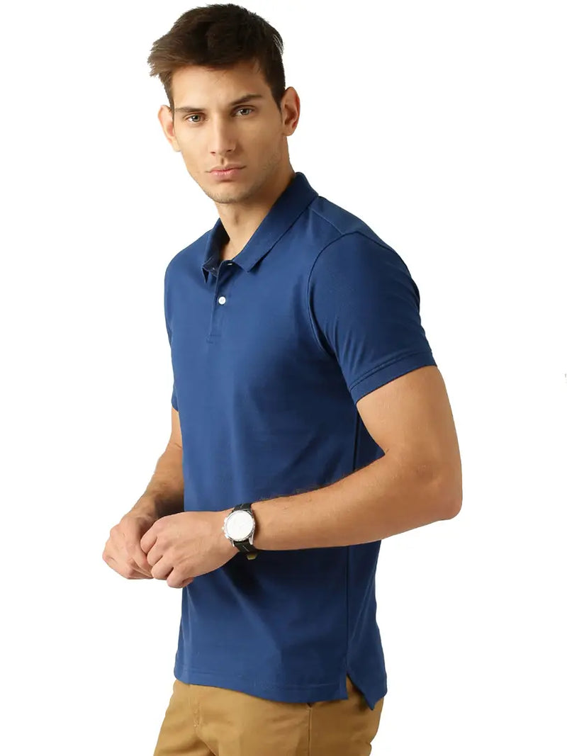 Men's Multicoloured Cotton Blend Solid Polos T-Shirt (Pack Of 3)