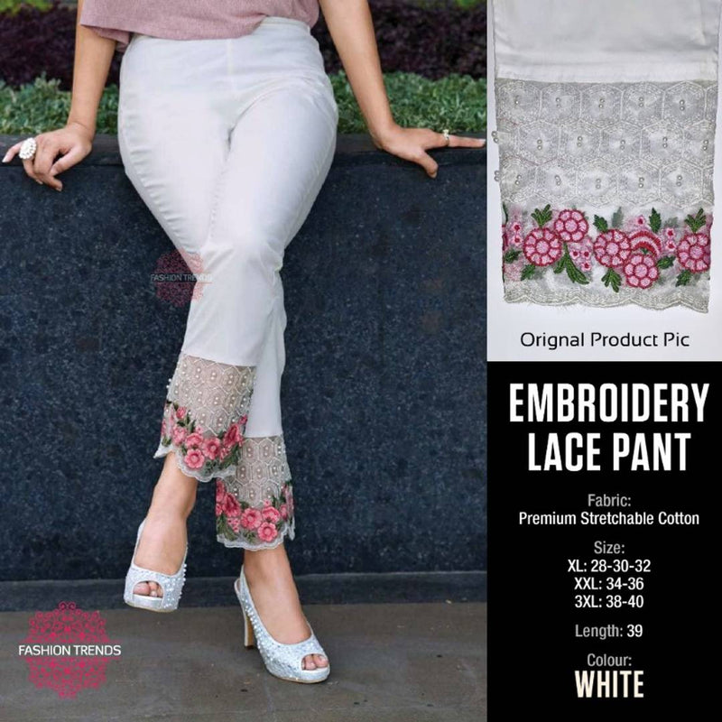 Trendy Embroidery Pants