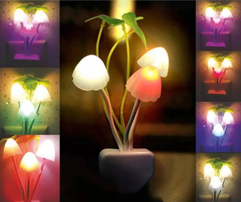 Fancy mushroom shape Automatic Sensor LED color changing night lamp multi (Pack of 1)