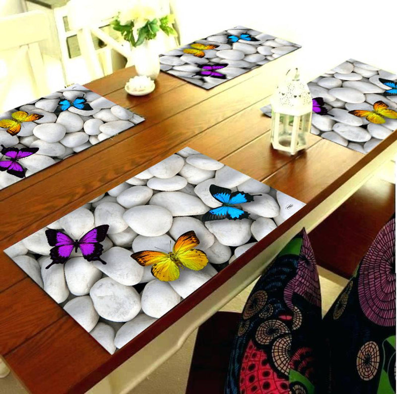 PVC Dining Table Kitchen Placemats(45X30cm, Multicolor) - Set of 4