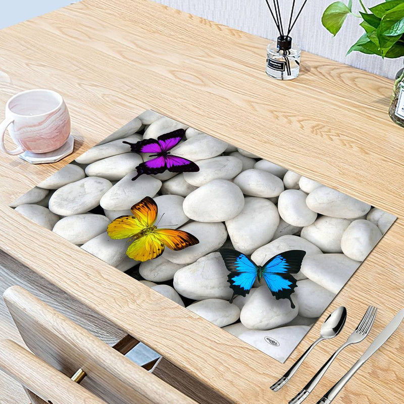 PVC Dining Table Kitchen Placemats(45X30cm, Multicolor) - Set of 4