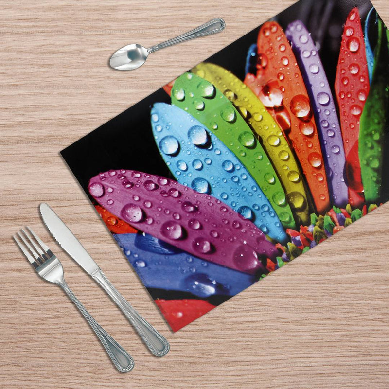 PVC Dining Table Kitchen Placemats(45X30cm, Multicolor) - Set of 4