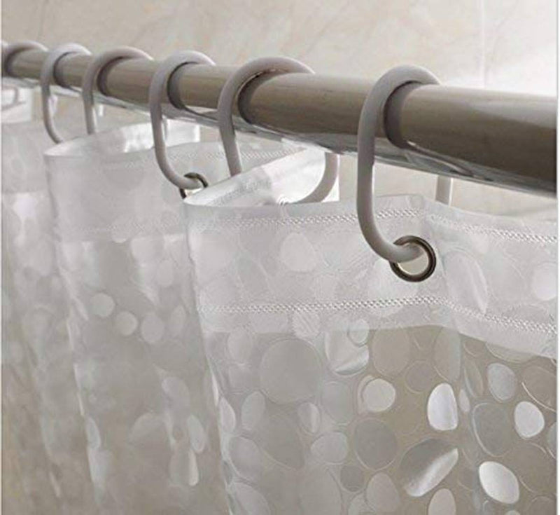 Shower Curtain Plastic Rings Pack of 12 Pcs with Glossy Finish(Glossy White)