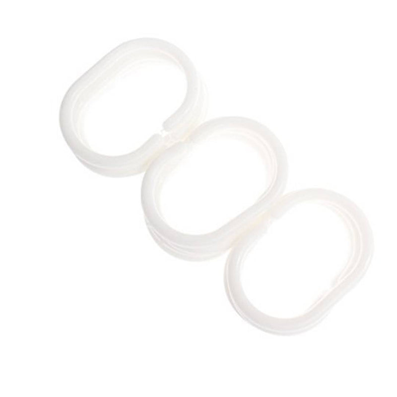 Shower Curtain Plastic Rings Pack of 12 Pcs with Glossy Finish(Glossy White)