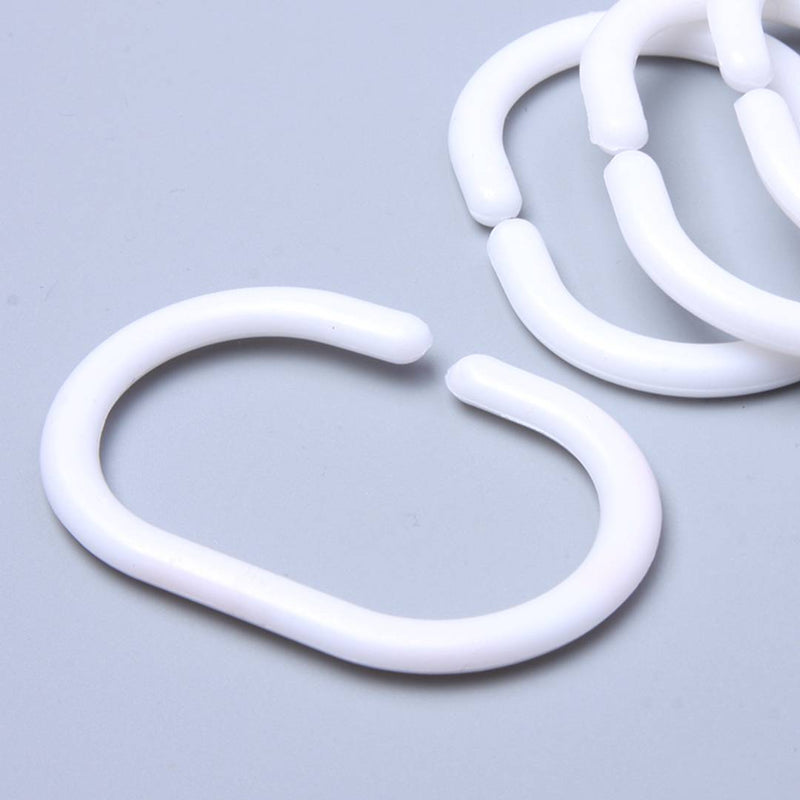 Shower Curtain Plastic Rings Pack of 12 Pcs with Glossy Finish(Glossy White)