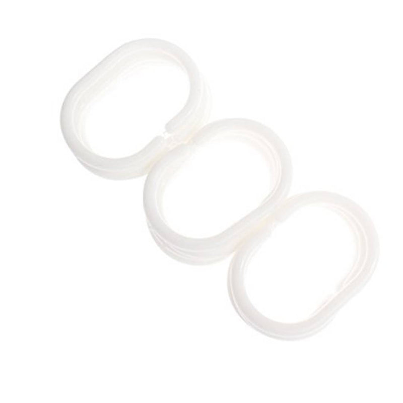 Shower Curtain Plastic Rings Pack of 64 Pcs with Glossy Finish(Glossy White)