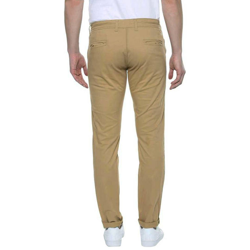 Men's Khaki Cotton Blend Mid-Rise Solid Slim Fit  Trendy Chinos