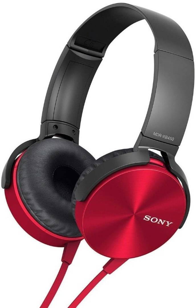 Sony Wired Headset with Mic (Red, Over the Ear)