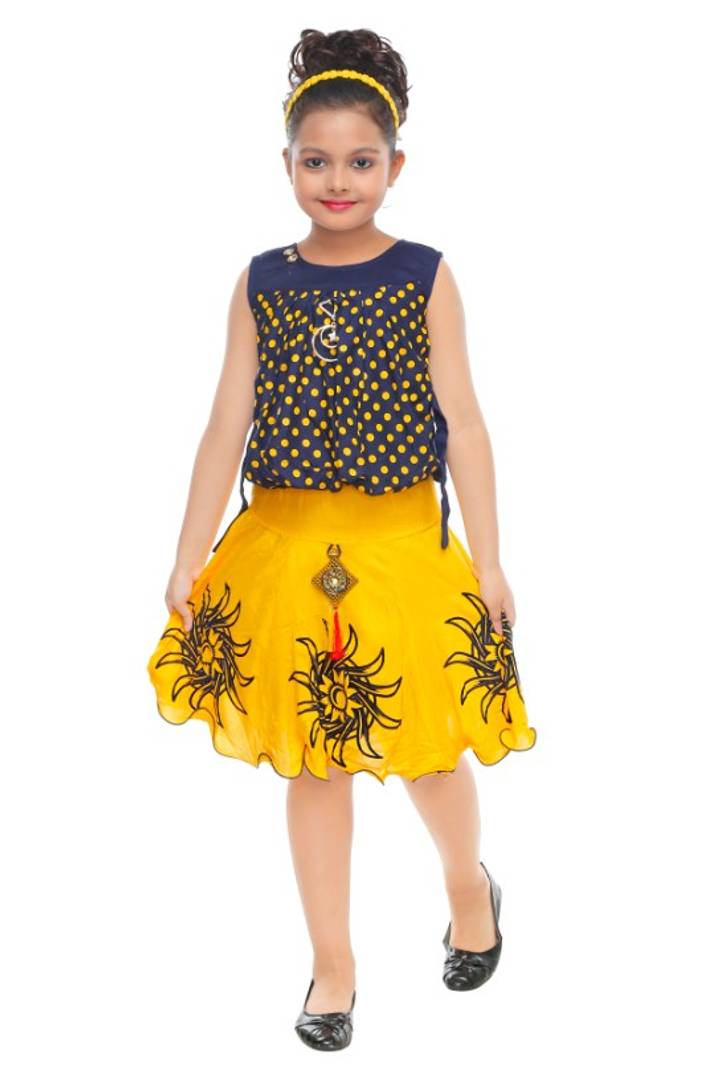 Girls Party(Festive) Top Skirt  (Multicolor)