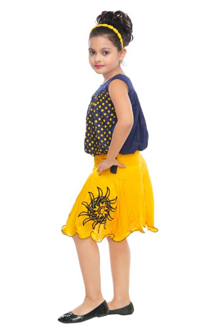 Girls Party(Festive) Top Skirt  (Multicolor)