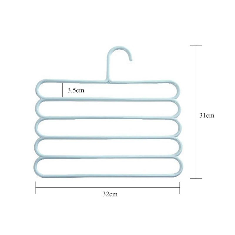 KEWIN PLASTIC MULTIPURPOSE 5 LAYER CLOTH HANGER (PACK OF 3-MULTI COLOR)