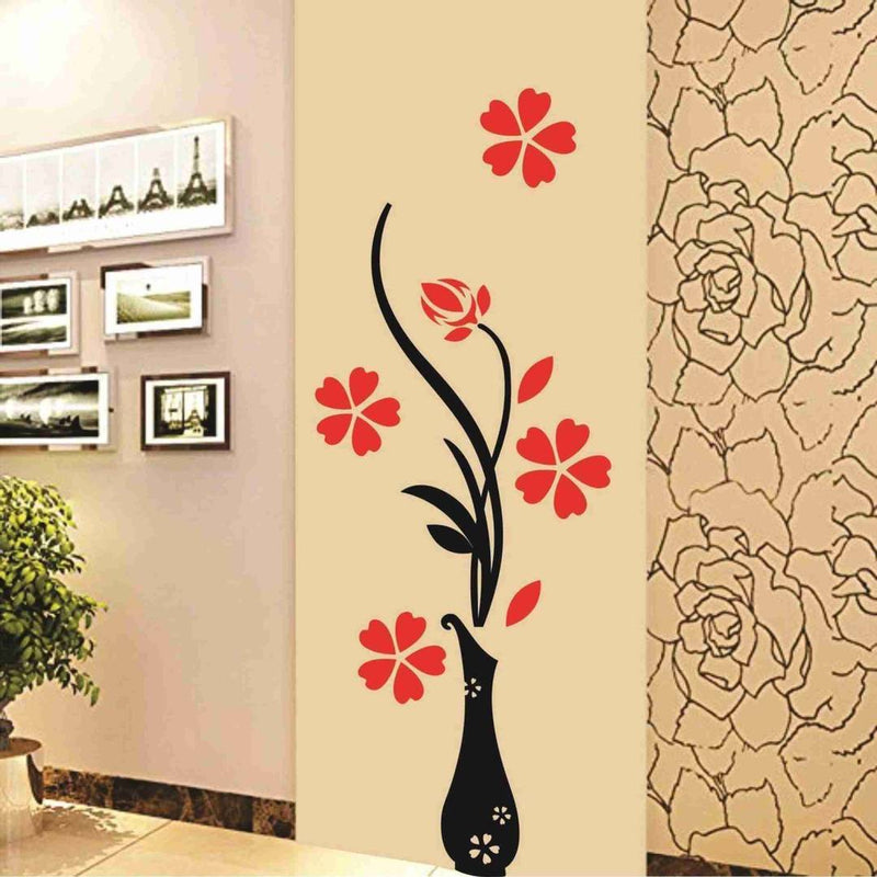 Beautiful Flower Pot vase décor Wall Sticker / Wall Decal / Wallpaper