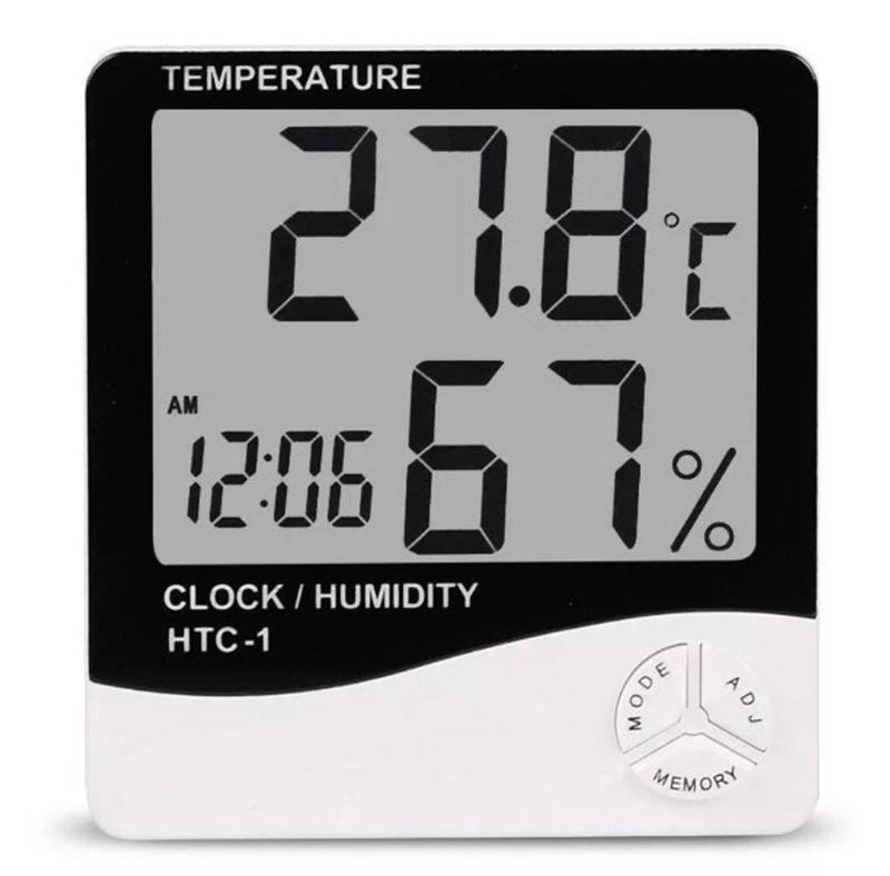 Temperature Humidity Meter with Date Time Alarm Clock with LCD Display