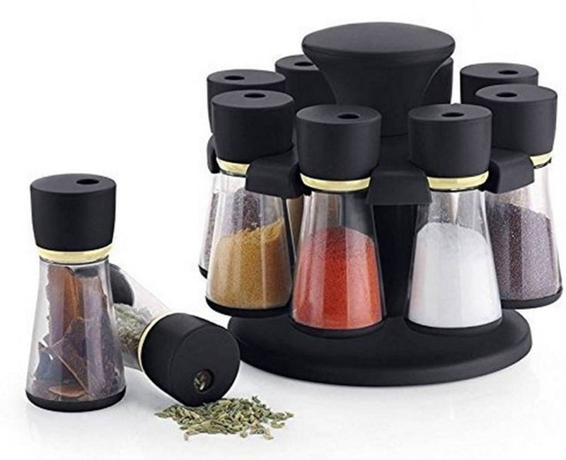 Analog Kitchenware 8 jar spice rack black