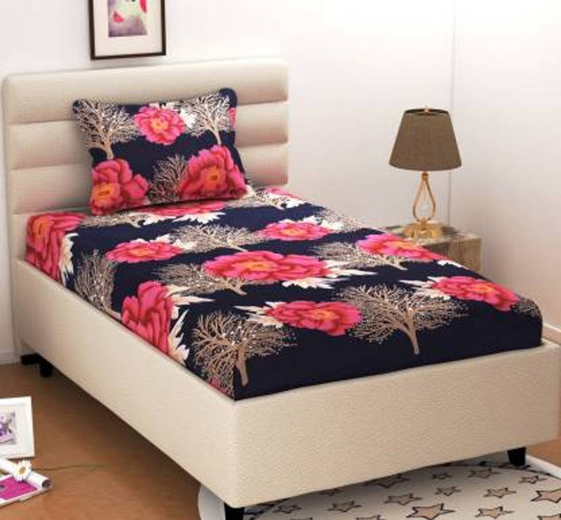 Attractive 3D Printed Bedsheet And Pillow Covers (Thread Count - 170)