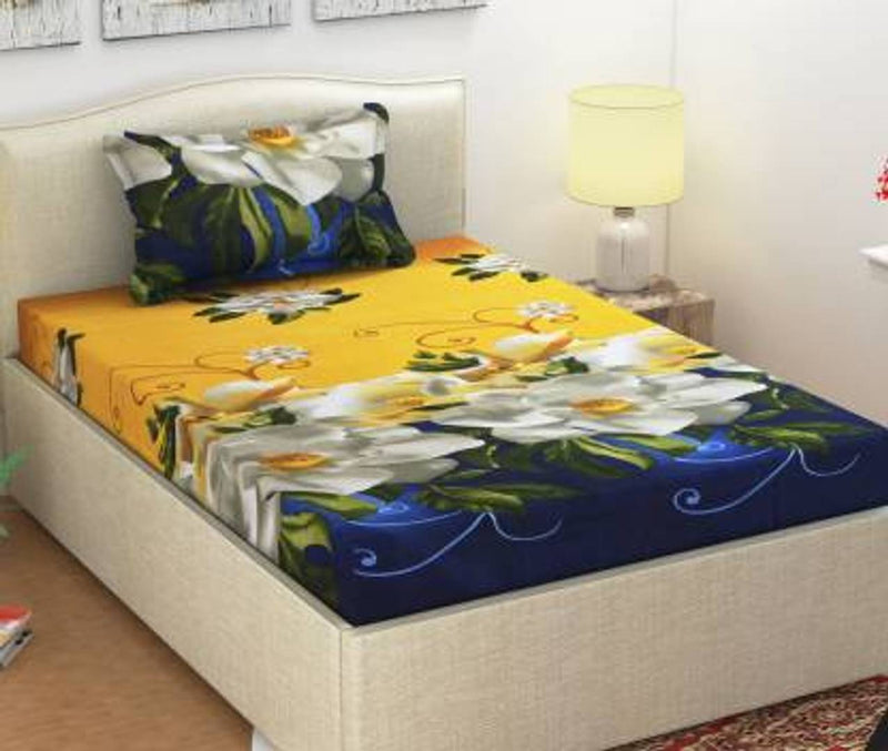 Attractive 3D Printed Bedsheet And Pillow Covers (Thread Count - 170)